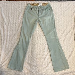 Dereon Low rise y2k mint green flare jeans